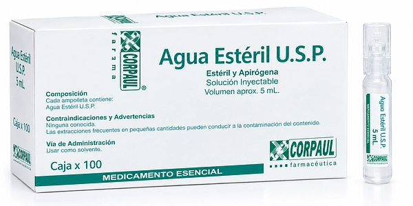 Agua Estéril para Inyección 5 ml Corpaul