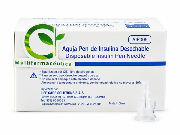 Aguja para Pen de Insulina 31G x 0.25 x 8 mm Life Care