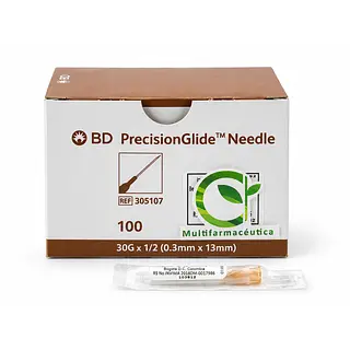 Aguja Hipodérmica 30G x 1/2" BD Becton Dickinson 305107