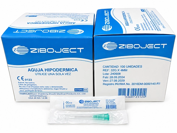 Aguja Hipodérmica para Mesoterapia 32G x 4 mm Ziboject
