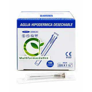 Aguja Hipodérmica 22G x 1-1/2" Life Care