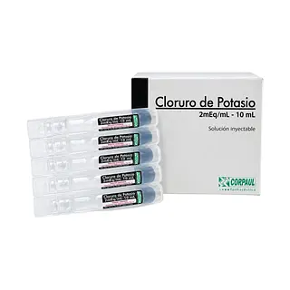 CLORURO DE POTASIO 2MEQ/ML X 10 ML CORPAUL 