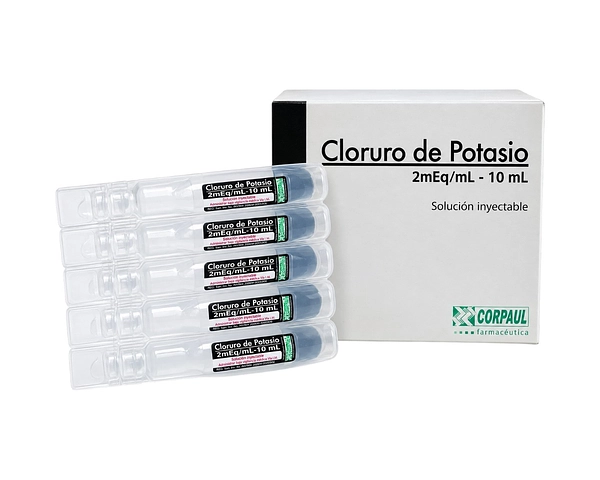CLORURO DE POTASIO 2MEQ/ML X 10 ML CORPAUL 